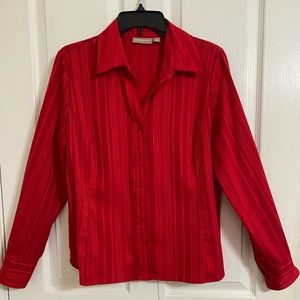 Croft and Barrow Red Blouse with shimmering threads